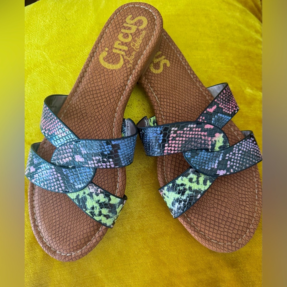 CIRCUS by SAM EDELMAN CLOVER SLIDE SANDALS SZ 7.5